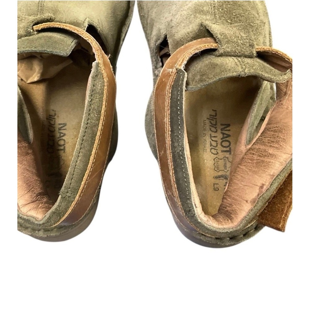 Naot Women Olive Green Suede Ankle Strap Wedge Sandals Size 40 Made in Israel - Picture 5 of 7